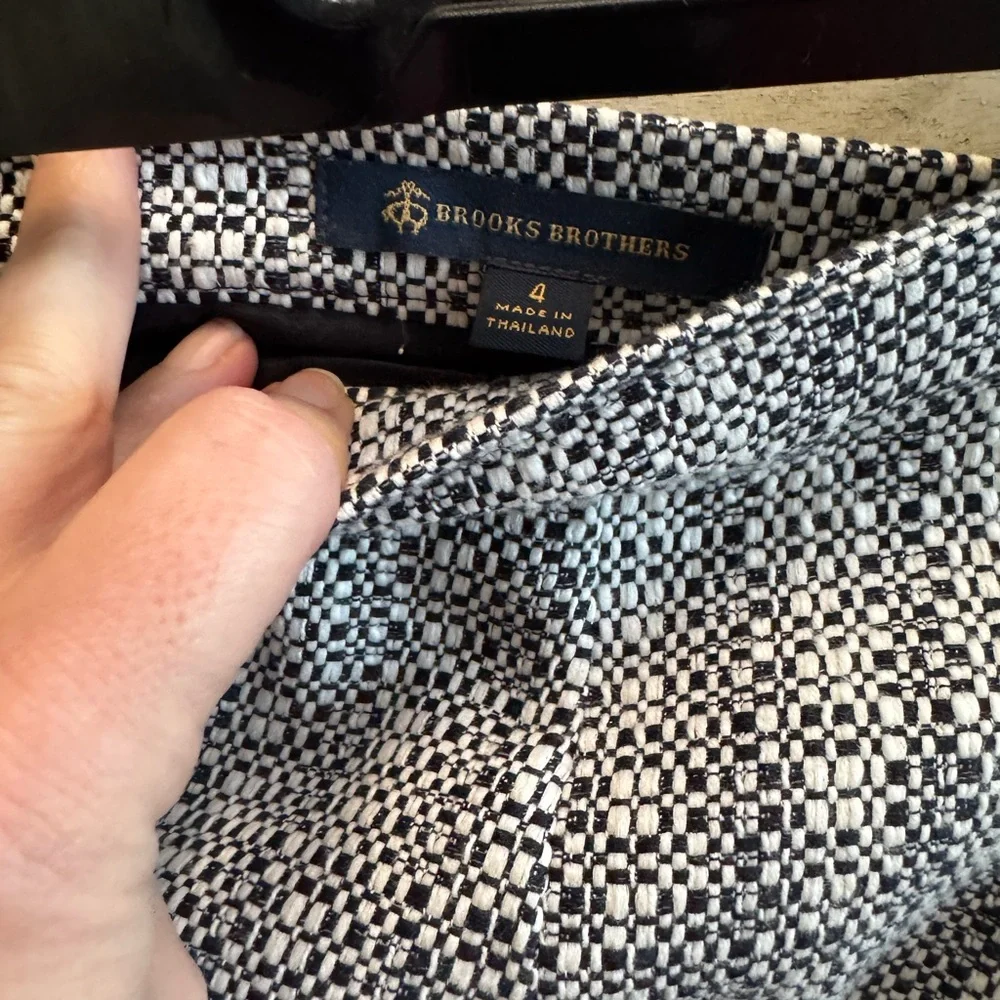 Brooks Brothers Black and White Tweed Skirt Set top 6 skirt 4 - Picture 4 of 6